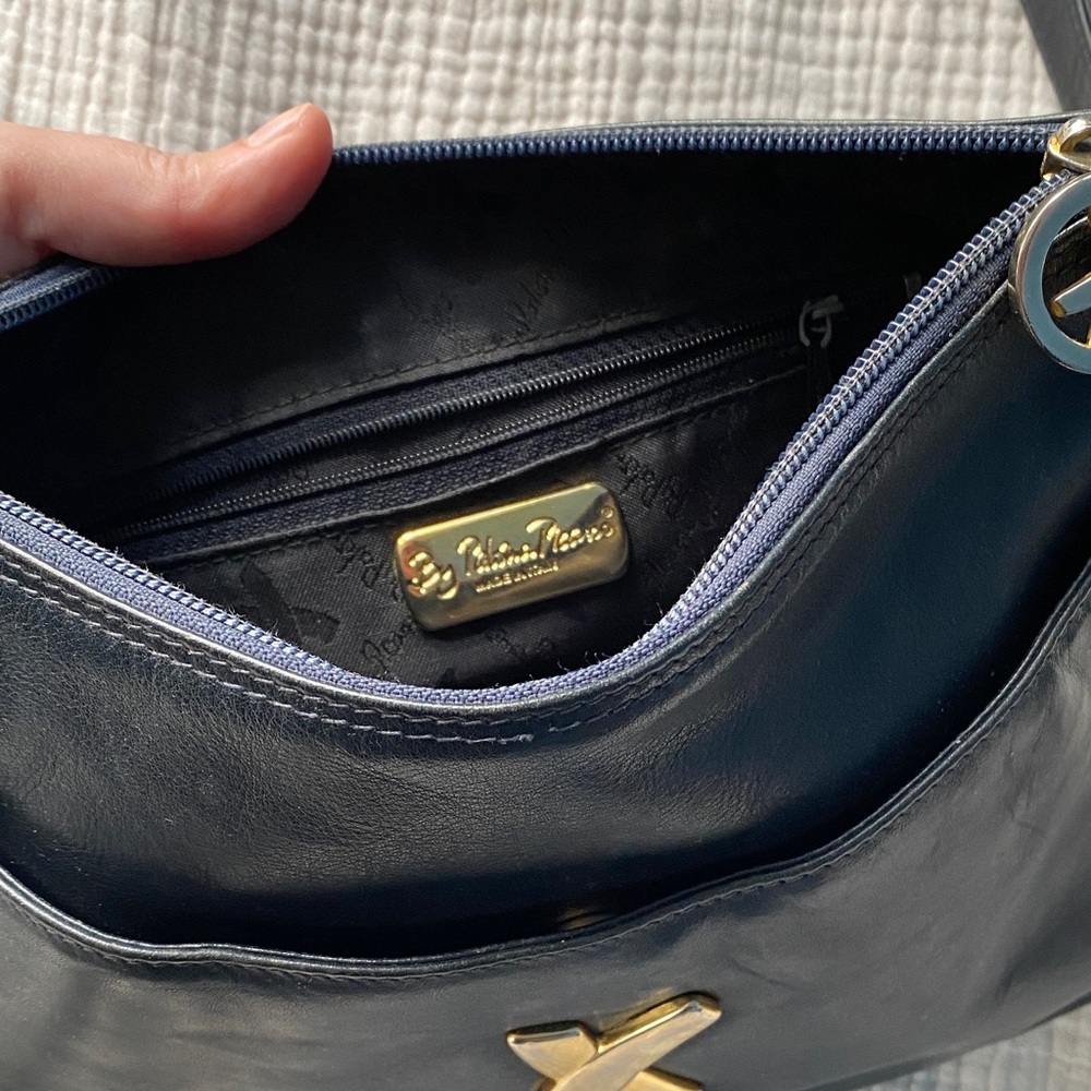 Paloma Picasso Dark Blue Leather Shoulder Bag - Picture 8 of 13